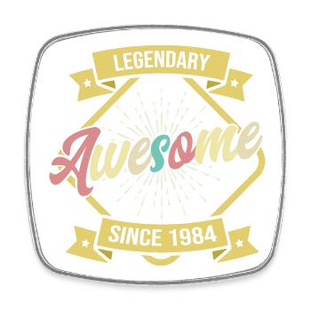 Legendär Awesome seit 1984 - Viereckiger Kühlschrankmagnet - Weiß - Vorne