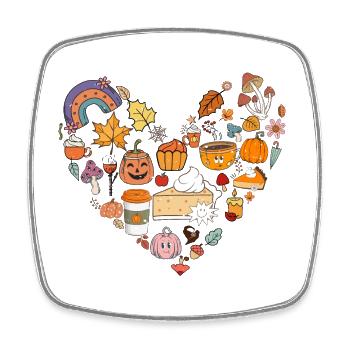 Groovy Halloween, Kürbis - Viereckiger Kühlschrankmagnet - Weiß - Vorne