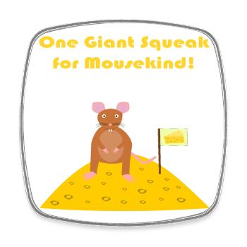 mouse on the moon Funny Sci Fi Fantasy Art - Square fridge magnet - white - Front