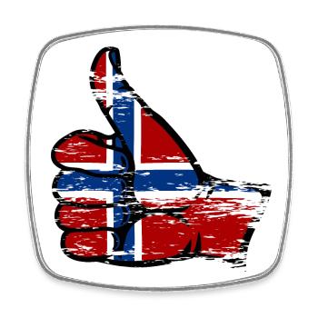 Norway flag all clear symbol used - Square fridge magnet - white - Front