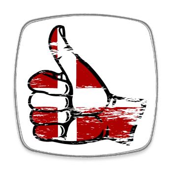Drapeau du Danemark Symbole de droite - Magnet carré - blanc - Devant