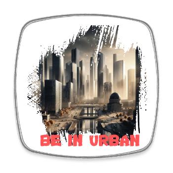 Be in Urban - Viereckiger Kühlschrankmagnet - Weiß - Vorne