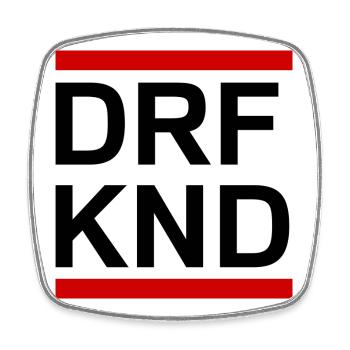 DORFKIND schwarz - Viereckiger Kühlschrankmagnet - Weiß - Vorne