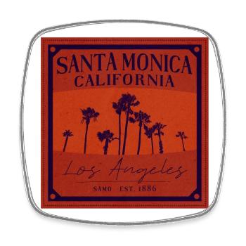 Santa Monica Vintage Design – LA Vibes - Square fridge magnet - white - Front