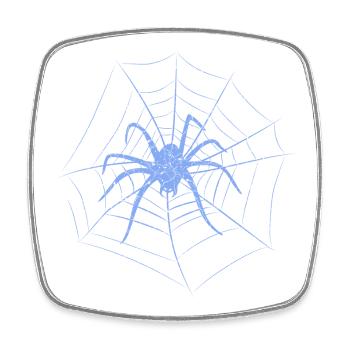 Spinne im Spinnennetz für Halloween - Viereckiger Kühlschrankmagnet - Weiß - Vorne