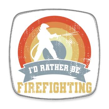 Lustiger Feuerwehr Spruch - Viereckiger Kühlschrankmagnet - Weiß - Vorne