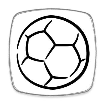 Croquis de balle de handball - Magnet carré - blanc - Devant