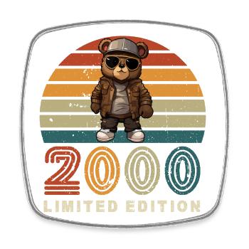 2000 Baujahr Geburtstag Limited Edition Vintage - Viereckiger Kühlschrankmagnet - Weiß - Vorne