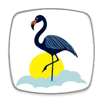 Blauer Flamingo - Viereckiger Kühlschrankmagnet - Weiß - Vorne
