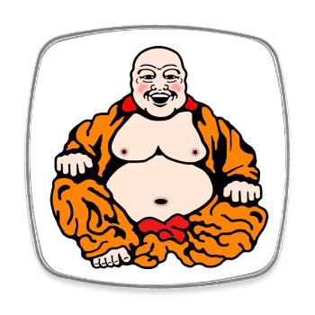 Humorous Buddha - Square fridge magnet - white - Front