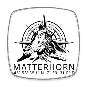 Matterhorn - Viereckiger Kühlschrankmagnet - Weiß - Vorne