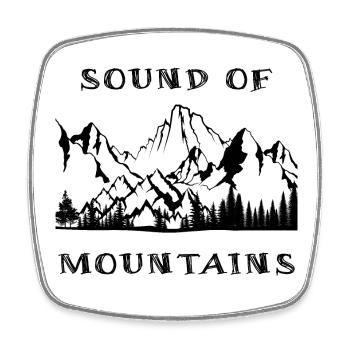 Sound of Mountains - Viereckiger Kühlschrankmagnet - Weiß - Vorne