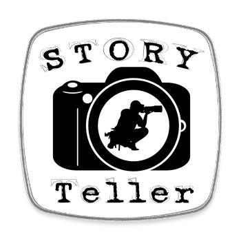Storyteller - Viereckiger Kühlschrankmagnet - Weiß - Vorne