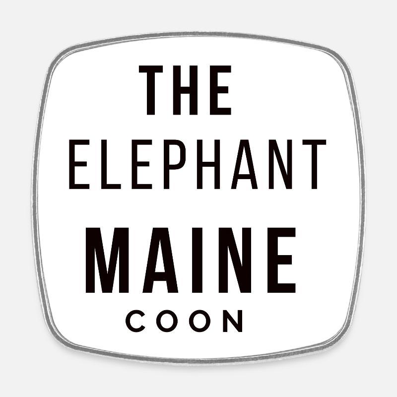 The Elephant Maine Coon - Beubasnue Style - Square fridge magnet - white