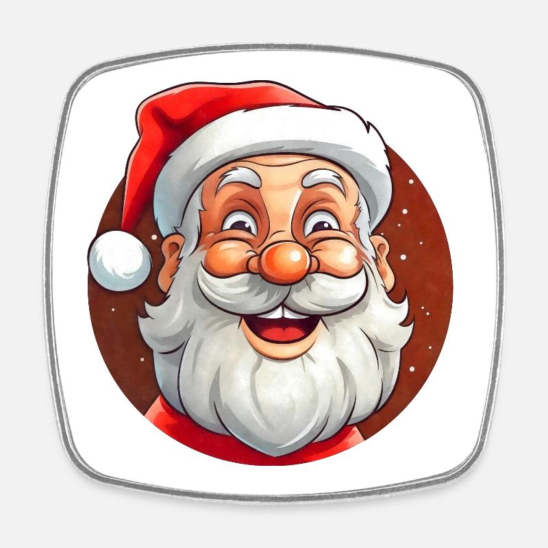 Happy Santa - Square fridge magnet - white
