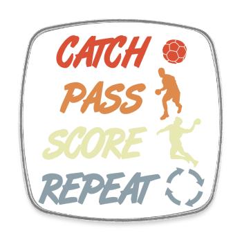 Handball Vintage Look - Magnet carré - blanc - Devant