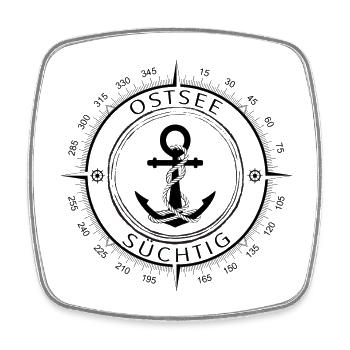 Ostsee Süchtig - Viereckiger Kühlschrankmagnet - Weiß - Vorne