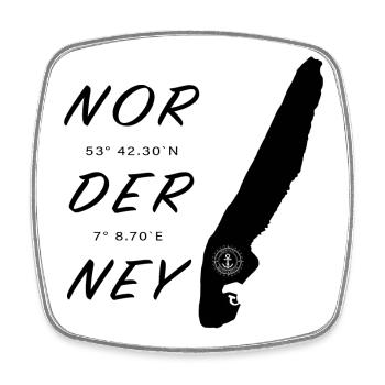 Norderney - Viereckiger Kühlschrankmagnet - Weiß - Vorne