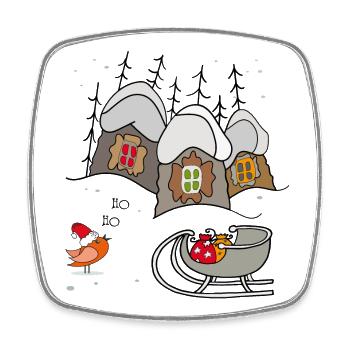 Weihnachten Winterzauber - Viereckiger Kühlschrankmagnet - Weiß - Vorne