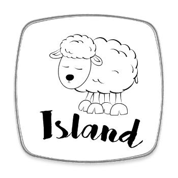 Island Schaf - Viereckiger Kühlschrankmagnet - Weiß - Vorne