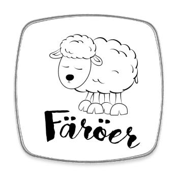 Faroe Islands Sheep - Square fridge magnet - white - Front