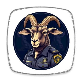 Policier Capricorne - Magnet carré - blanc - Devant