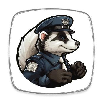 Police de la moufette - Magnet carré - blanc - Devant