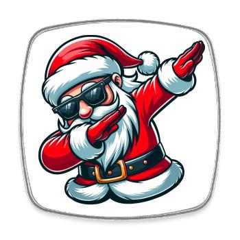 Weihnachtsmann mit Sonnenbrille Xmas Kostüm - Viereckiger Kühlschrankmagnet - Weiß - Vorne