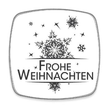 xmas Sterne frohe weihnachten Schnee Winter Grafik - Viereckiger Kühlschrankmagnet - Weiß - Vorne