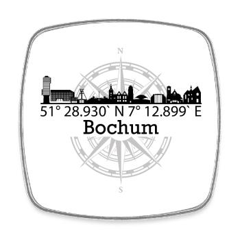 Skyline Bochum - Viereckiger Kühlschrankmagnet - Weiß - Vorne