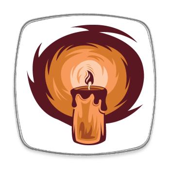 Kerze Scheinen Illustration Symbol Grafik Licht - Viereckiger Kühlschrankmagnet - Weiß - Vorne