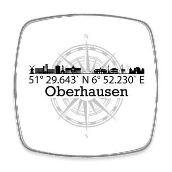 Koordinaten Oberhausen - Viereckiger Kühlschrankmagnet - Weiß - Vorne