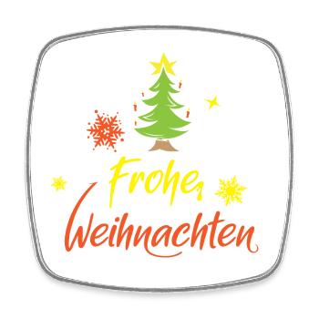 frohe weihnachten Weihnachtsbaum Schnee Stern icon - Viereckiger Kühlschrankmagnet - Weiß - Vorne