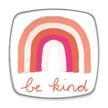 Be Kind Rainbow - Square fridge magnet - white - Front