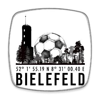 Koordinaten Bielefeld - Viereckiger Kühlschrankmagnet - Weiß - Vorne