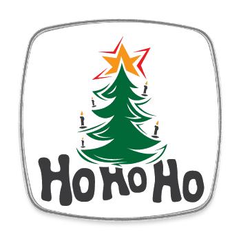 hohoho christmas tree star candles xmas symbol - Square fridge magnet - white - Front
