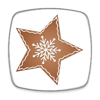 beautiful gingerbread star for christmas - Square fridge magnet - white - Front