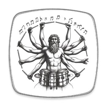 Schlagzeuger - Drummer of the Universe - Viereckiger Kühlschrankmagnet - Weiß - Vorne