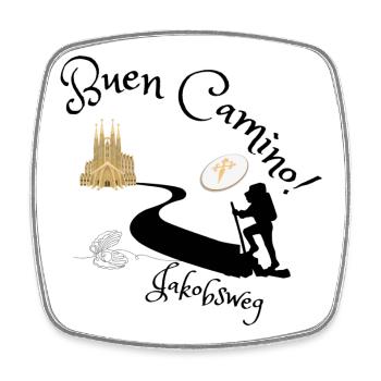 Jakobsweg- Buen Camino - Viereckiger Kühlschrankmagnet - Weiß - Vorne