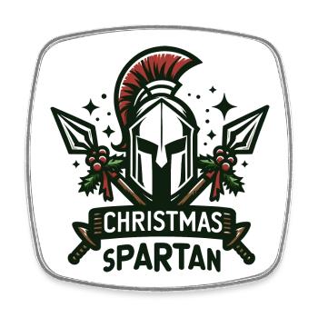 Spartan Christmas Muscle – Bodybuilding-Geschenk - Viereckiger Kühlschrankmagnet - Weiß - Vorne