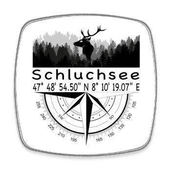 Koordinaten Schluchsee - Viereckiger Kühlschrankmagnet - Weiß - Vorne