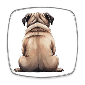 Mops - Viereckiger Kühlschrankmagnet - Weiß - Vorne