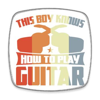 Ce garçon sait jouer de la guitare - Magnet carré - blanc - Devant
