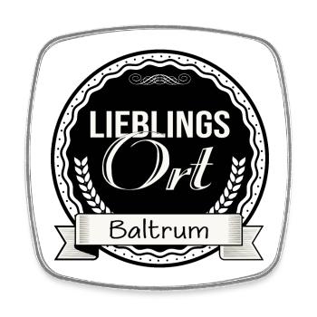 Lieblingsort Baltrum - Viereckiger Kühlschrankmagnet - Weiß - Vorne