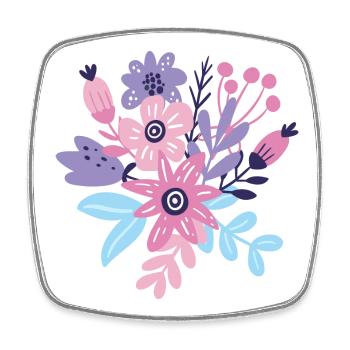 Pastellfarbene Blumenexplosion - Viereckiger Kühlschrankmagnet - Weiß - Vorne