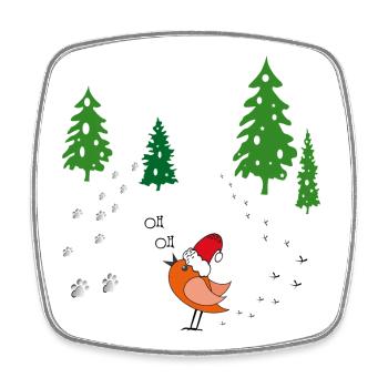 Winter Forest Christmas - Square fridge magnet - white - Front