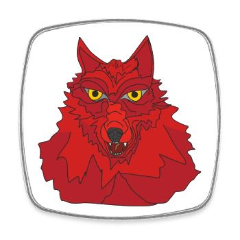 roter Wolf - Viereckiger Kühlschrankmagnet - Weiß - Vorne