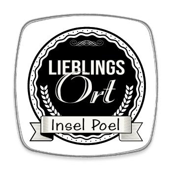 Lieblingsort Insel Poel - Viereckiger Kühlschrankmagnet - Weiß - Vorne