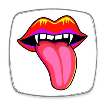 Mouth with vampire teeth - Square fridge magnet - white - Front