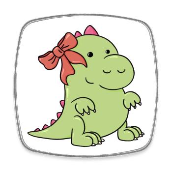 a little dinosaur at Christmas - Square fridge magnet - white - Front